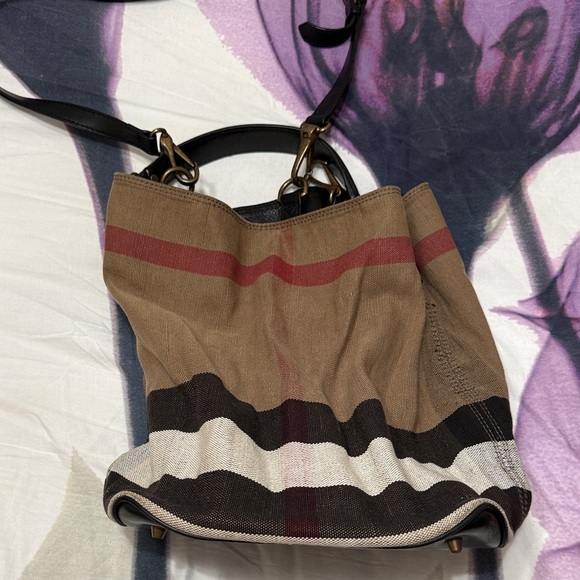 Burberry Handbags - Burberry Tan and Black Shoulder Bag